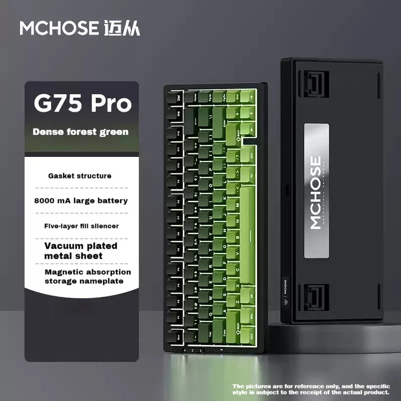 MCHOSE G75 Pro Mechanical Keyboards RGB Hot Swap Gasket Wireless Tri-mode Customized Gaming Keyboard Pc E-Sports Accessories