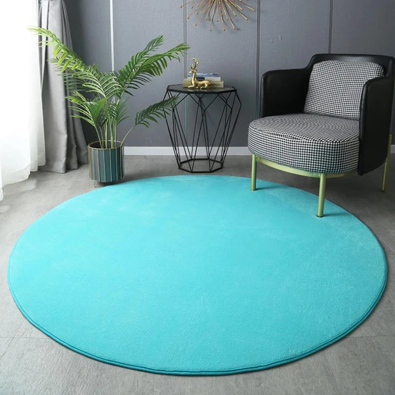 Velvet Carpet Round For Home Living Room Coffee Table Floor Rug Short Plush Foot Mat Children's Play Crawling Carpets