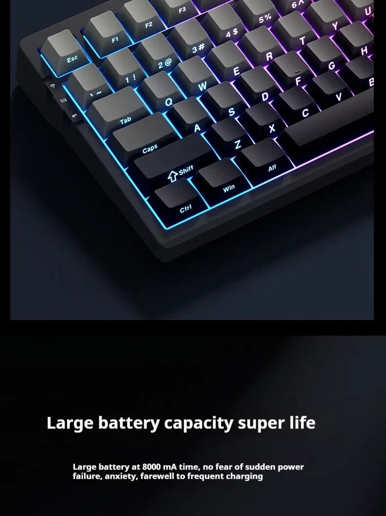 MCHOSE G75 Pro Mechanical Keyboards RGB Hot Swap Gasket Wireless Tri-mode Customized Gaming Keyboard Pc E-Sports Accessories