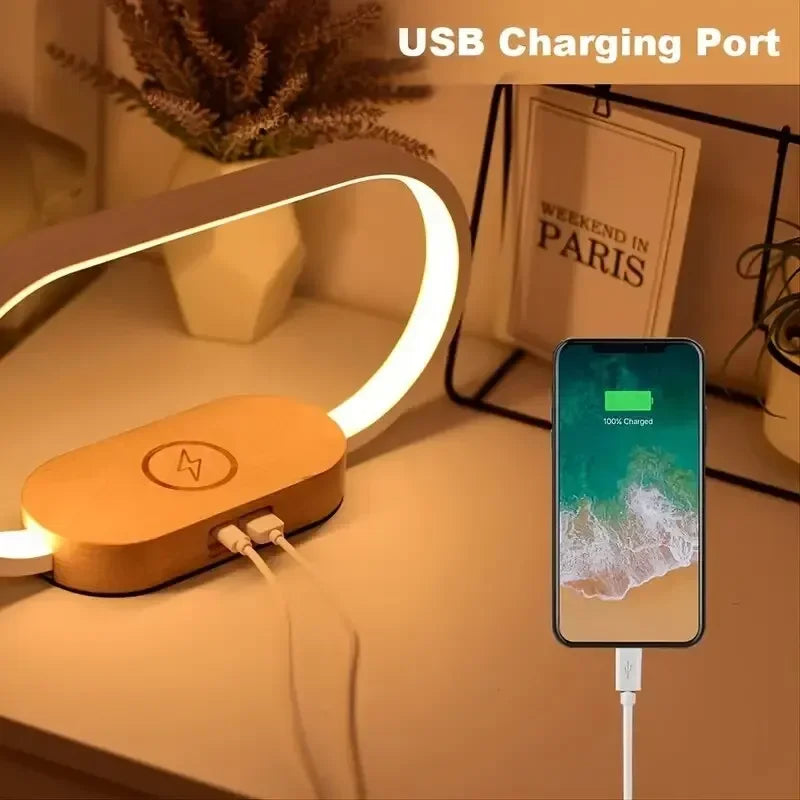 Wireless Charger Multifunction  Pad Stand Clock LED Desk Lamp Night Light USB Port Fast Charging Station Dock For iPhone Samsung