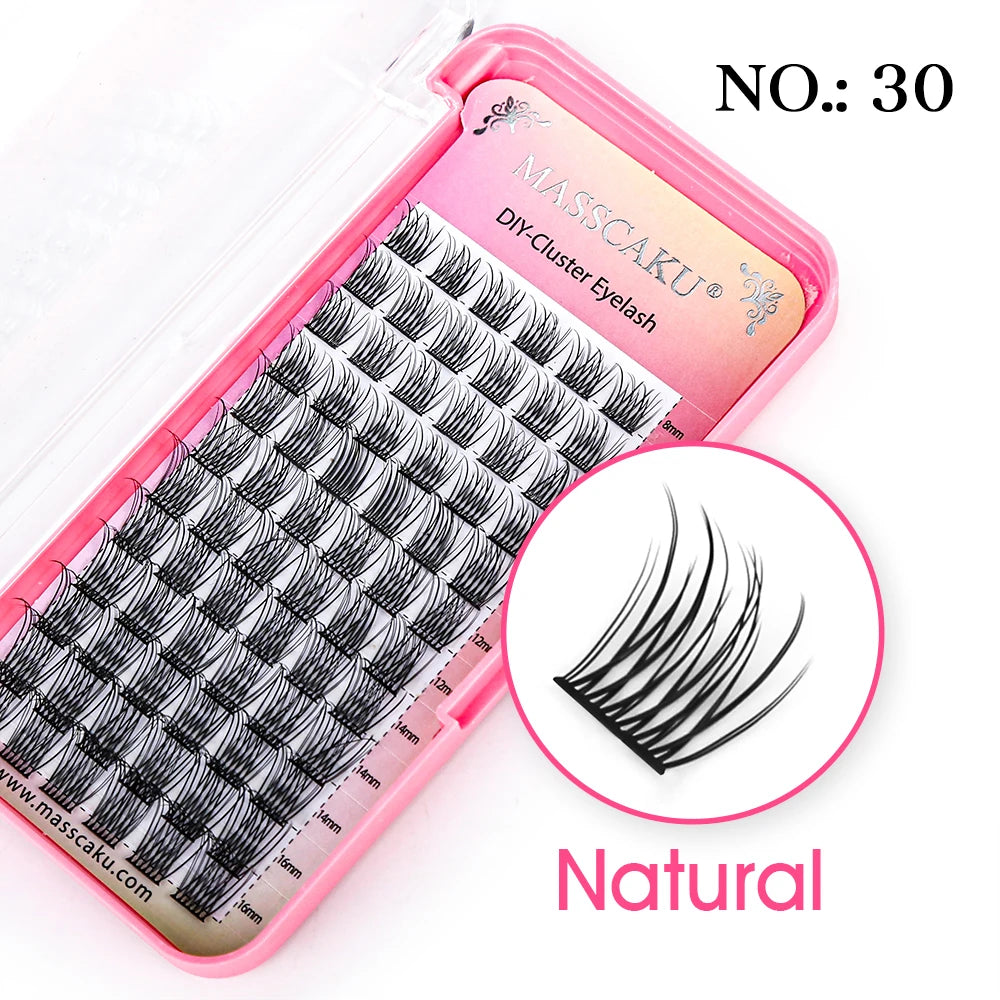 Eyelash Extension Segmented False Bundles Eyelashes 72Volume Natural Russian Faux Mink Makeup Lashes