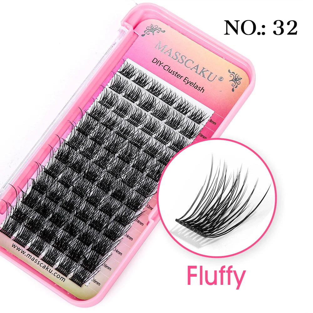 Eyelash Extension Segmented False Bundles Eyelashes 72Volume Natural Russian Faux Mink Makeup Lashes