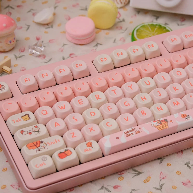 Attack Sharks 98-key cute mechanical keyboard keycaps: MOA PBT material, suitable for multi-layout keyboards