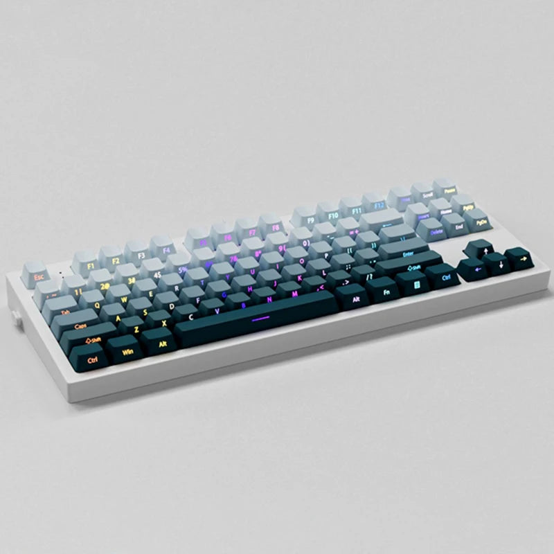 135 Keys Green Hill PBT Double Shot Keycaps Shine Through Side Print Keycaps OEM Profile for Cherry MX Switches Gaming Keyboards