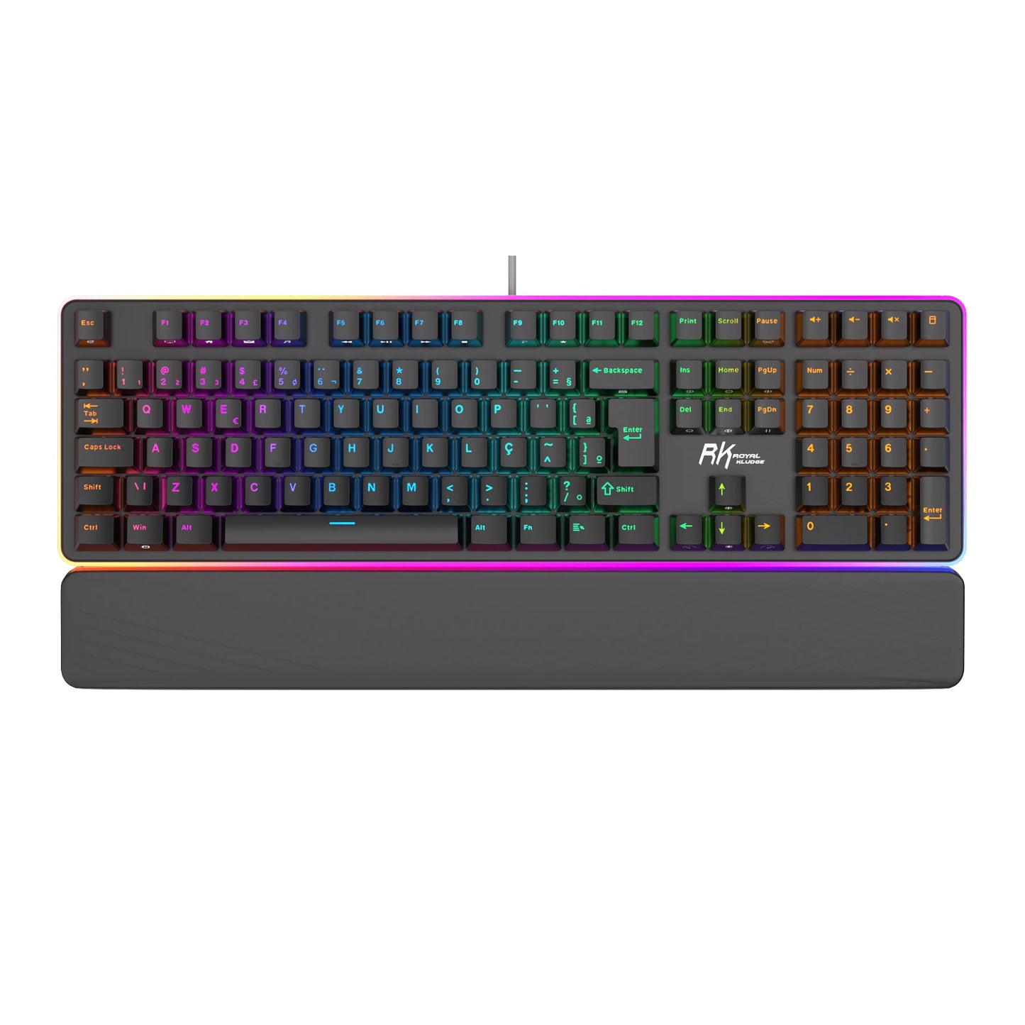RK ROYAL KLUDGE RK918 Brazilian Portuguese Mechanical Keyboard 108 Keys RGB Backlight Gaming Keyboards with Side Lamp Hand Rest