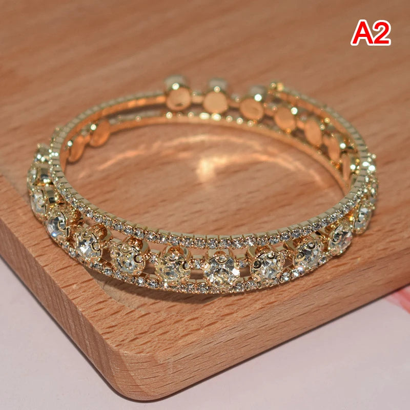 Crystal Bracelet For Women Wedding Bangle Hand Jewelry Rhinestones Bracelet For Women Bridal Jewelry Gift 1 Piece Раслет