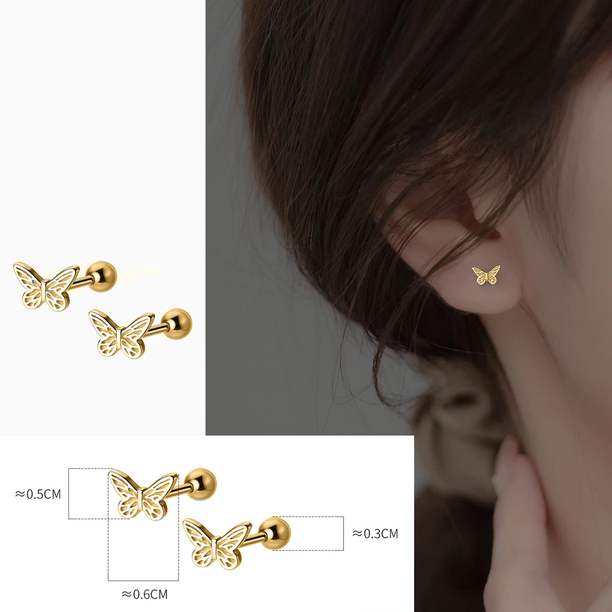 Sterling Silver Butterfly Earrings For Women Stud 925 Small Silver Earrings Jewelry Woman Earring Stud Silver 925