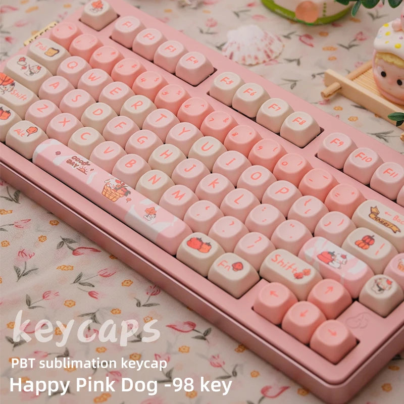 Attack Sharks 98-key cute mechanical keyboard keycaps: MOA PBT material, suitable for multi-layout keyboards