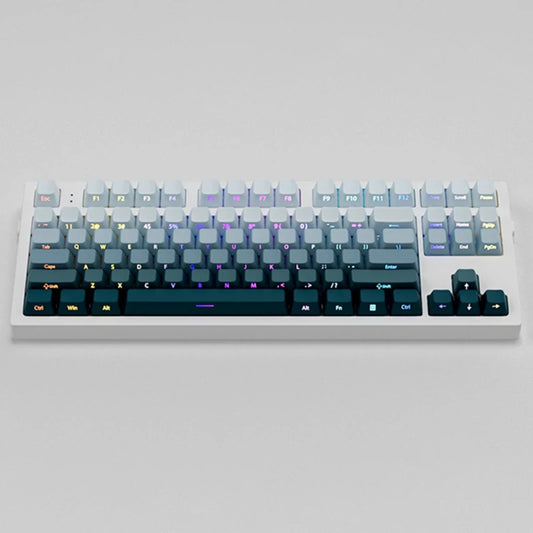 135 Keys Green Hill PBT Double Shot Keycaps Shine Through Side Print Keycaps OEM Profile for Cherry MX Switches Gaming Keyboards