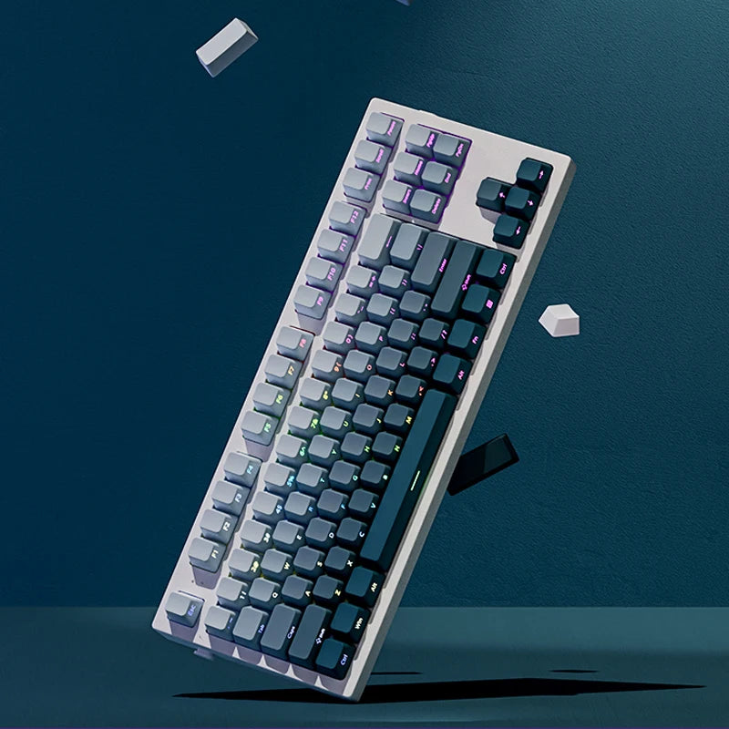135 Keys Green Hill PBT Double Shot Keycaps Shine Through Side Print Keycaps OEM Profile for Cherry MX Switches Gaming Keyboards