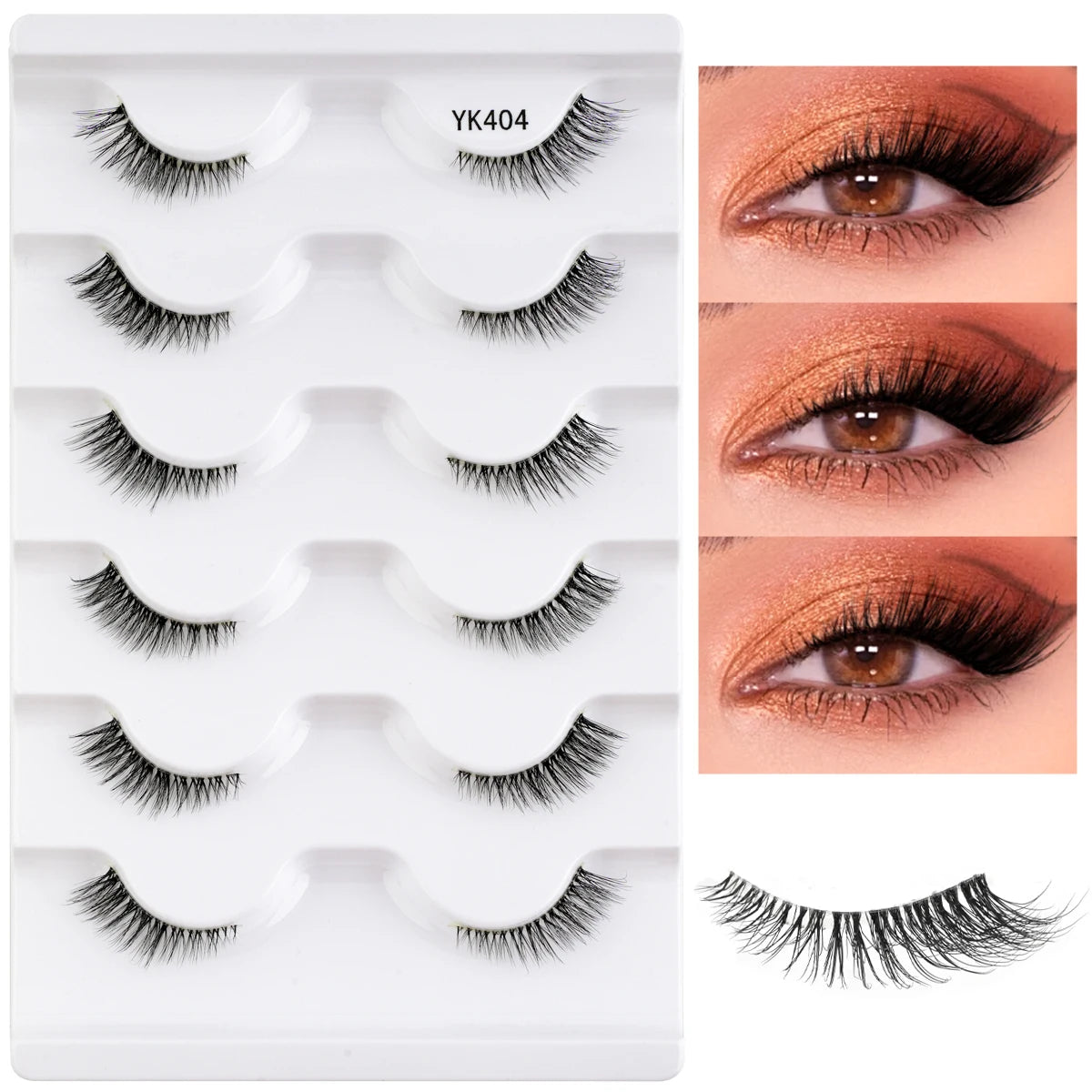 Half Lashes Half Cat Lashes Natural Look Faux Cils Mink Wispy 3d Mink Eyelashes Extension Makeup False Eyelashes