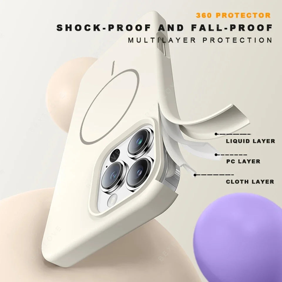 Magnetic Phone Case For iPhone 15 14 16 Plus 11 12 13 16 Pro Max Silicone Soft Cover