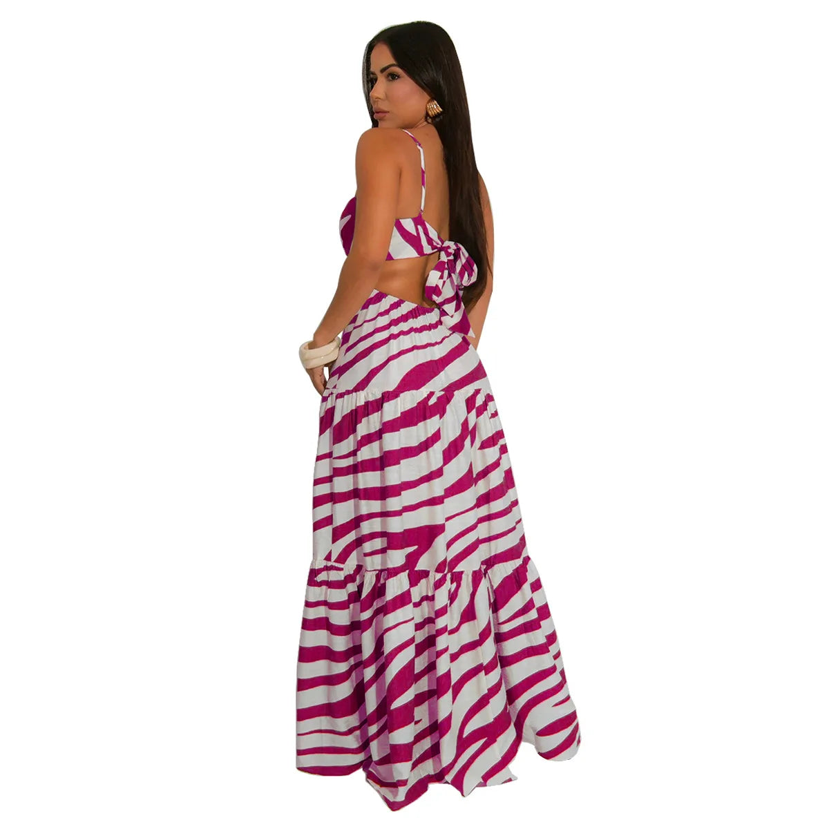 Women Strap Sleeveless Backless Long Dress