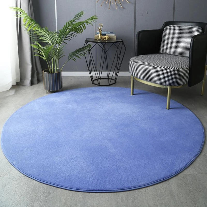 Velvet Carpet Round For Home Living Room Coffee Table Floor Rug Short Plush Foot Mat Children's Play Crawling Carpets