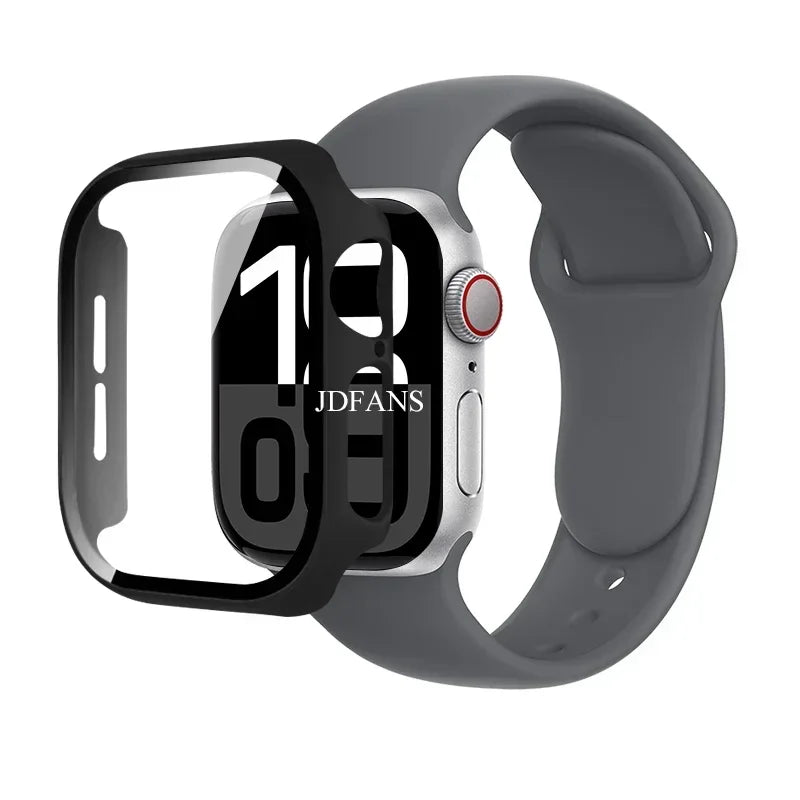 Glass+Case+Strap For Apple Watch 10 42mm 46mm Matte Hard PC bumper Screen Protector Case iWatch series 10 42/46 mm Accessories