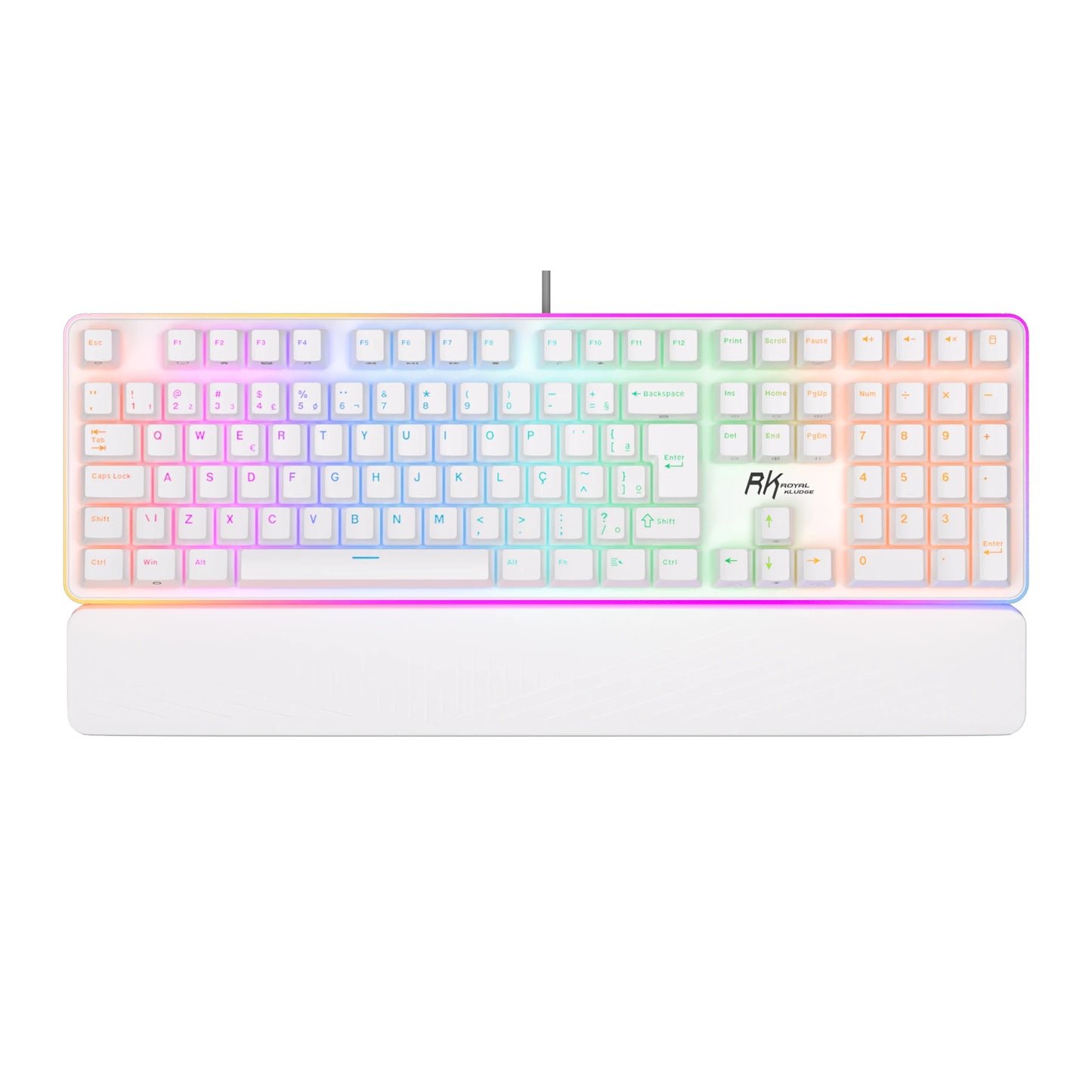 RK ROYAL KLUDGE RK918 Brazilian Portuguese Mechanical Keyboard 108 Keys RGB Backlight Gaming Keyboards with Side Lamp Hand Rest