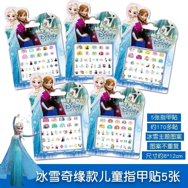 Disney girls cartoon frozen  Makeup Toy Nail Stickers  Toy  Princess Mickey Minnie Mouse   for  kids  gift