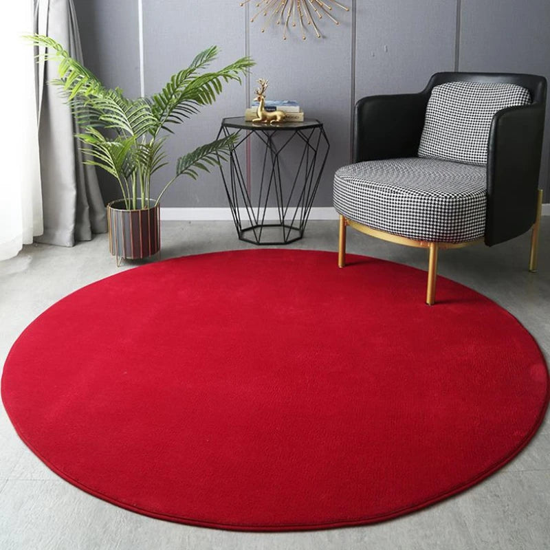 Velvet Carpet Round For Home Living Room Coffee Table Floor Rug Short Plush Foot Mat Children's Play Crawling Carpets