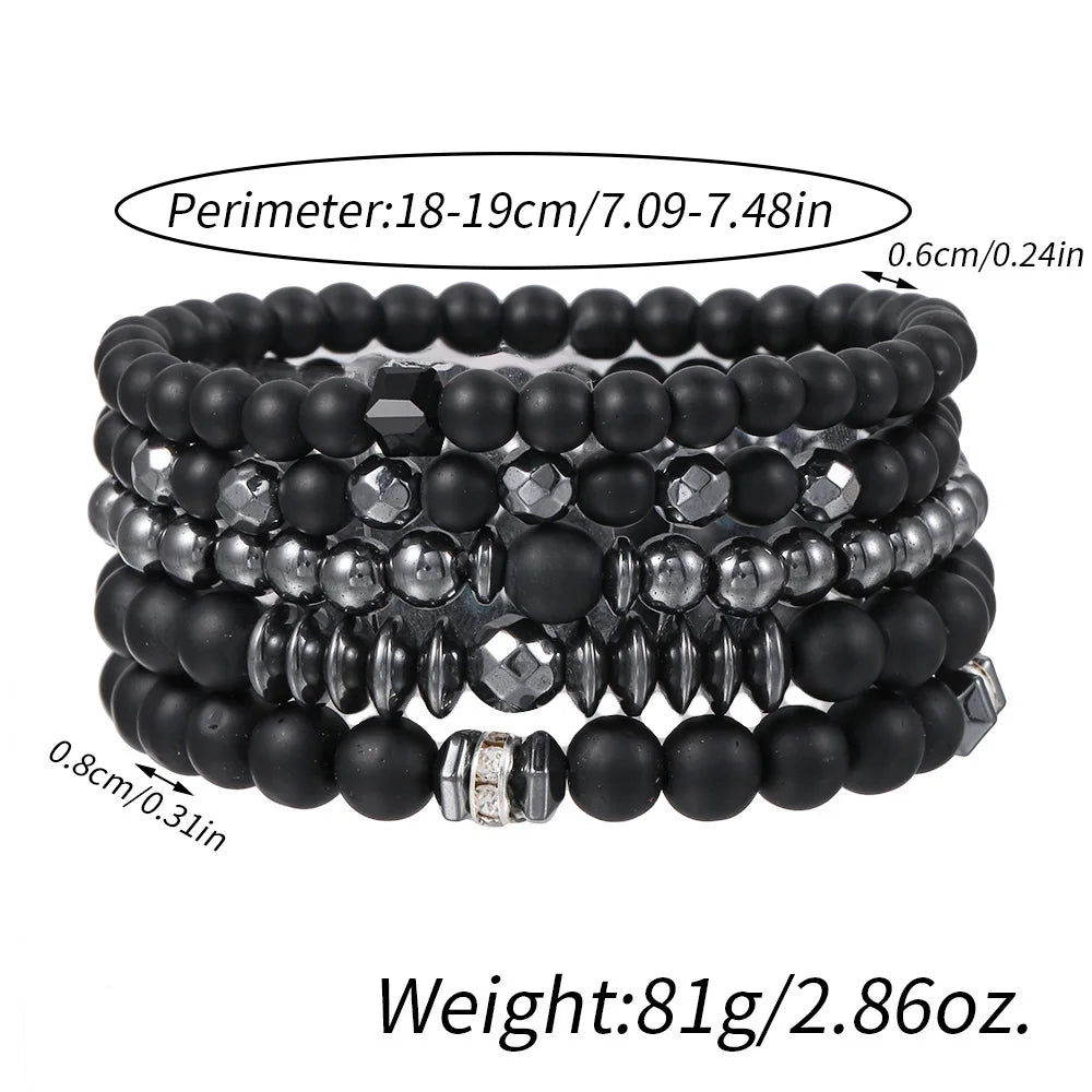 Yogi Bracelet For Men Women Black Matte Hematite Stone Bracelet Jewelry European Beauty Fashion Bracelet Jewelry