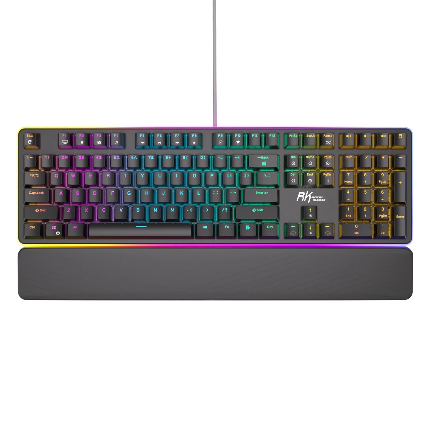RK ROYAL KLUDGE RK918 Brazilian Portuguese Mechanical Keyboard 108 Keys RGB Backlight Gaming Keyboards with Side Lamp Hand Rest