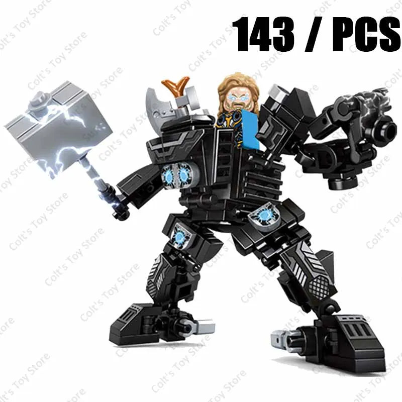 Superheroe Avengers Iron Man Thor Combat Mech Armor Robot Figures Building Blocks Kits Bricks Classic Movie Model Kids Toys Gift