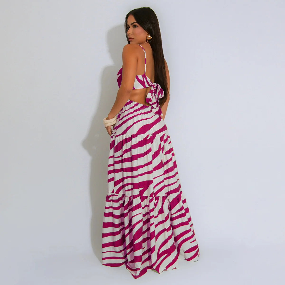 Women Strap Sleeveless Backless Long Dress