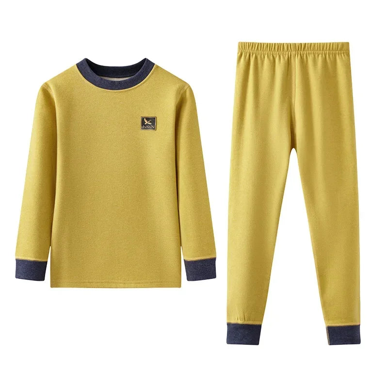 Children's Thermal Underwear Set 7A Antibacterial Autumn Winter Warm Clothes Kids Wool Nature Silk Teen Boys Girls Loungewear