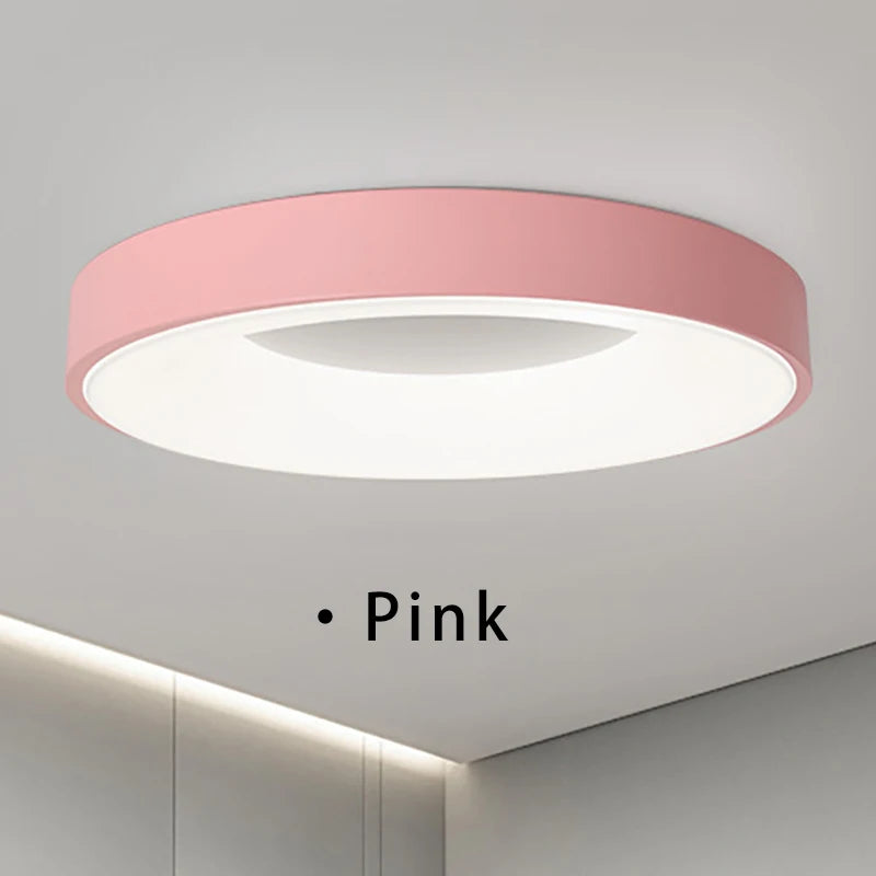 Nordic LED Ceiling Light Originality Macaron Circular Color Modern Ceiling Lamp Balcony Bedroom Study Room Aisles Home Lighting