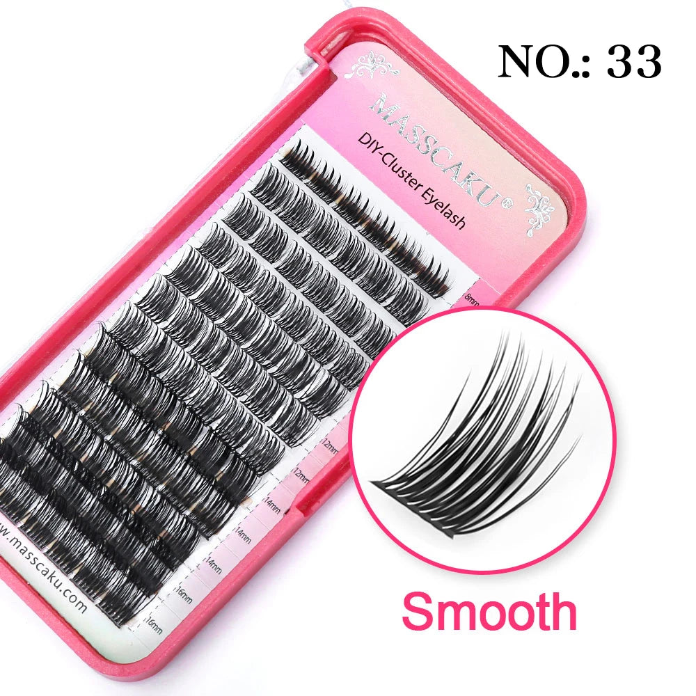 Eyelash Extension Segmented False Bundles Eyelashes 72Volume Natural Russian Faux Mink Makeup Lashes