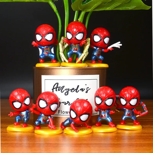 Superhero PVC Action Toys Figure Spiderman Theme Party Model Supplies Ornaments Kids Birthday Cake Decoration