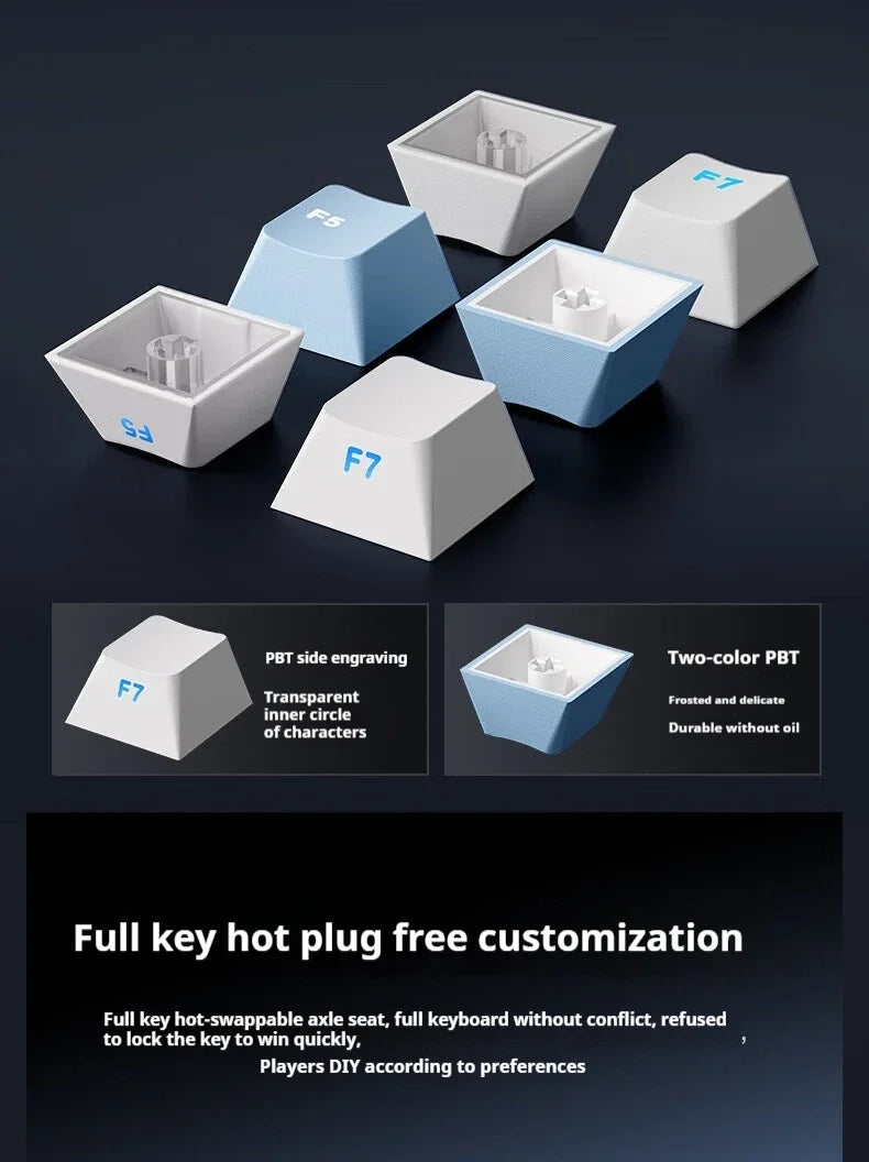 MCHOSE G75 Pro Mechanical Keyboards RGB Hot Swap Gasket Wireless Tri-mode Customized Gaming Keyboard Pc E-Sports Accessories