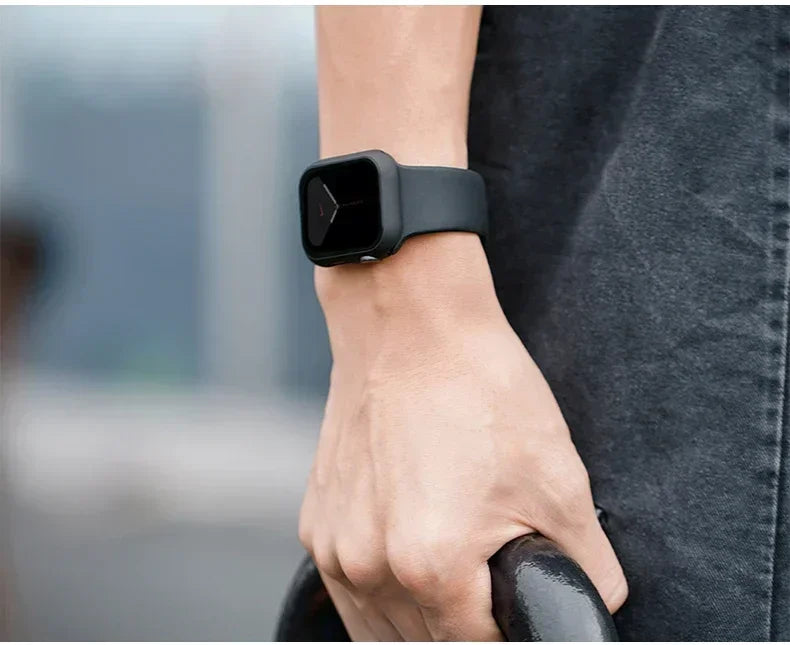 Glass+Case+Strap for Apple Watch Band 42mm 44mm 41mm 40mm 38mm 45mm 49mm Screen Protectors for Apple IWatch Series 8 7 6 SE 5 4