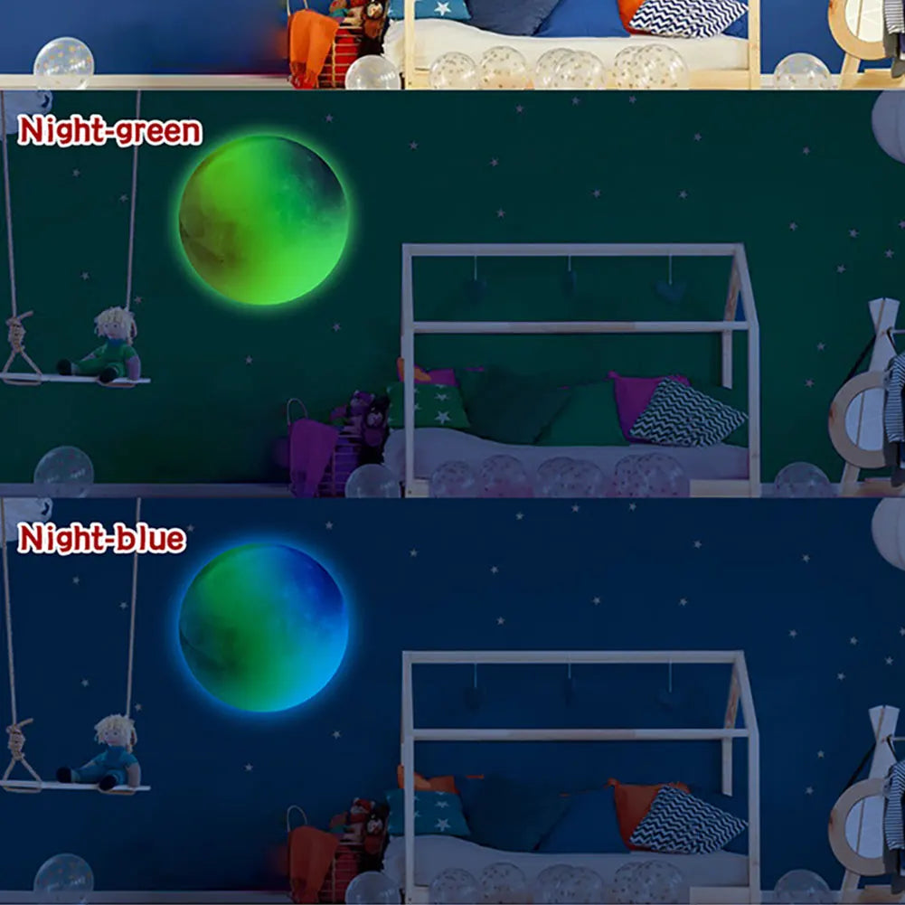 Luminous Moon Stars Wall Stickers for Kids room Bedroom Decor Glow in the dark Earth Wall Decals Noctilucent Stickers For Home Decor