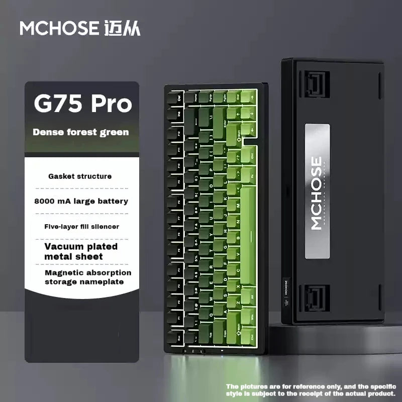 MCHOSE G75 Pro Mechanical Keyboards RGB Hot Swap Gasket Wireless Tri-mode Customized Gaming Keyboard Pc E-Sports Accessories
