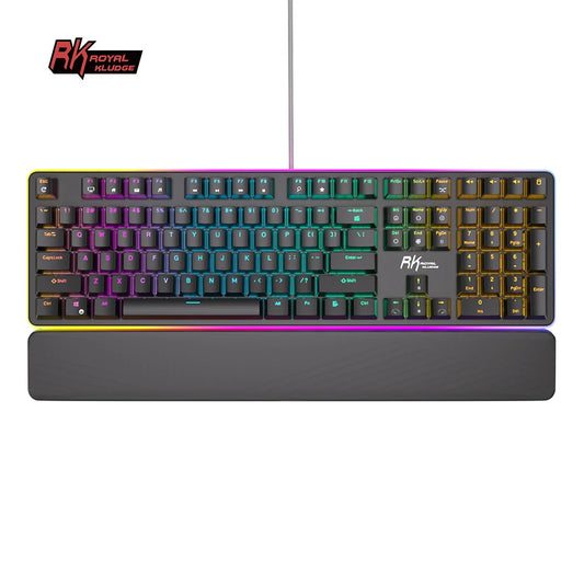 RK ROYAL KLUDGE RK918 Brazilian Portuguese Mechanical Keyboard 108 Keys RGB Backlight Gaming Keyboards with Side Lamp Hand Rest