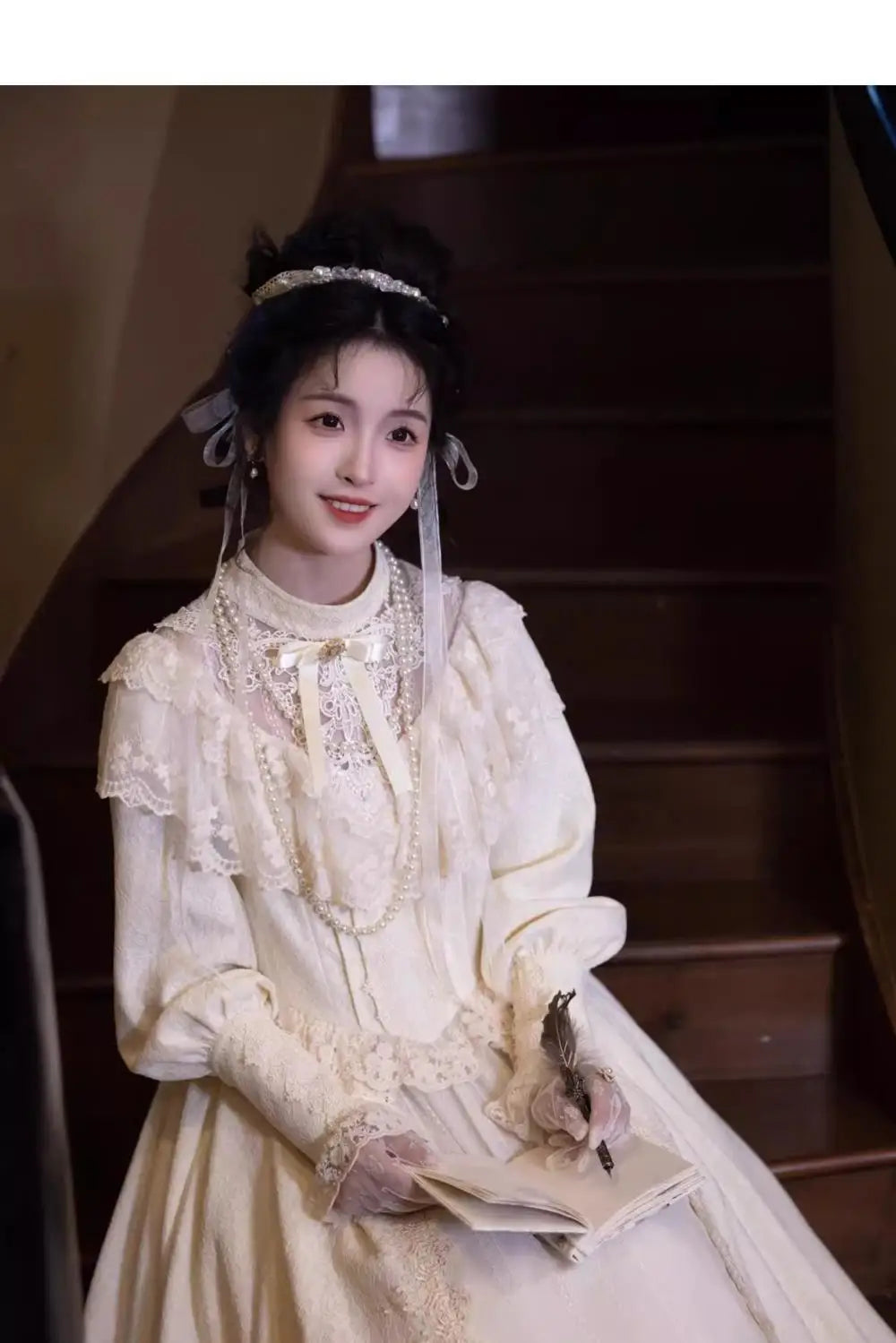 White Lace Women Long Dress